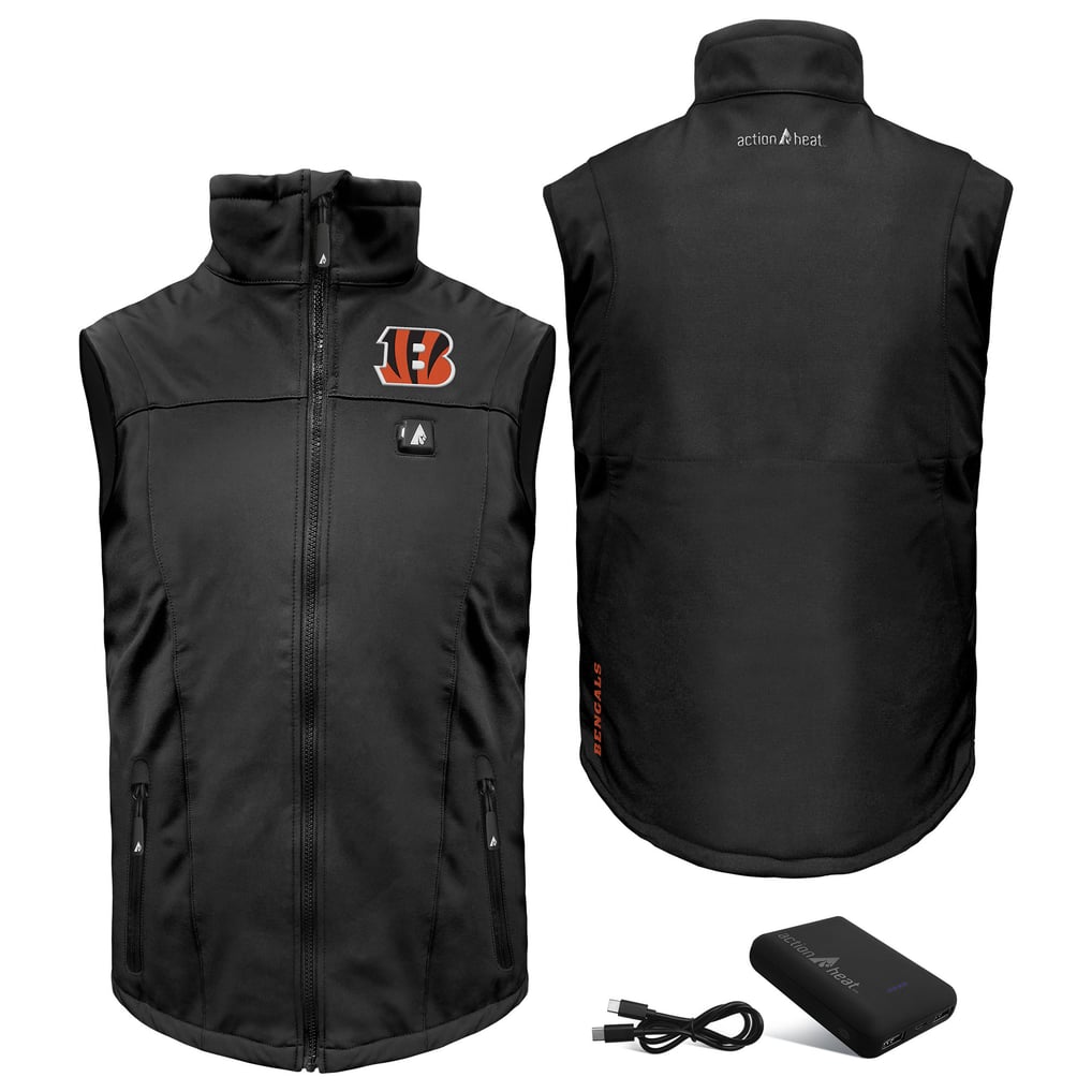  Cincinnati Bengals ActionHeat 5V Softshell Battery Heated Full-Zip Vest - Black