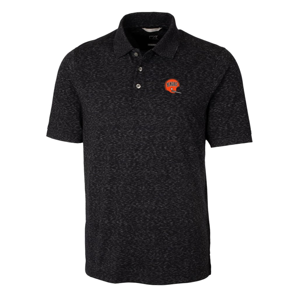 Cincinnati Bengals Cutter & Buck Advantage Tri-Blend Space Dye Throwback Polo - Black