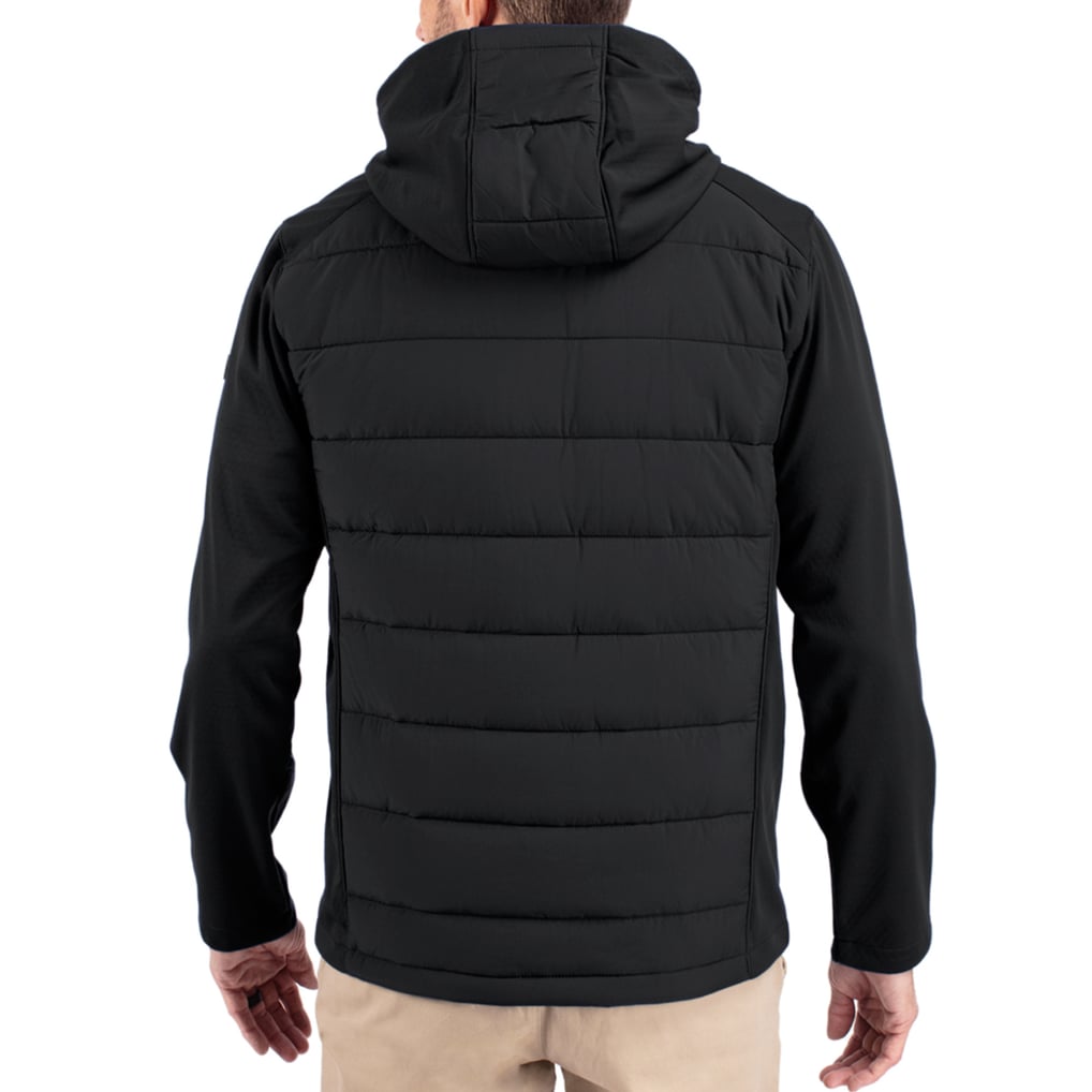 Cincinnati Bengals Cutter & Buck  Evoke PrimaLoft Hybrid Eco Softshell Recycled Full-Zip Hooded Jacket - Black