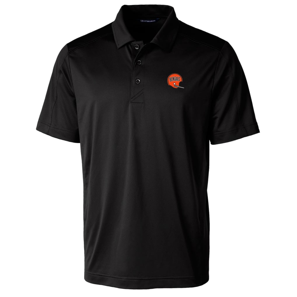 Cincinnati Bengals Cutter & Buck Throwback Logo Prospect Textured Stretch Polo - Black