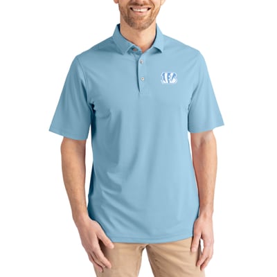  Cincinnati Bengals Cutter & Buck Virtue Eco Pique Recycled Polo - Powder Blue