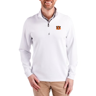  Cincinnati Bengals Cutter & Buck Traverse Stretch Quarter-Zip Top - White
