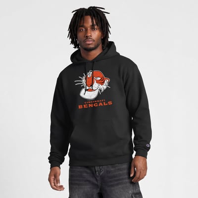  Cincinnati Bengals Disney x Champion Powerblend Full Front Sweatshirt - Black