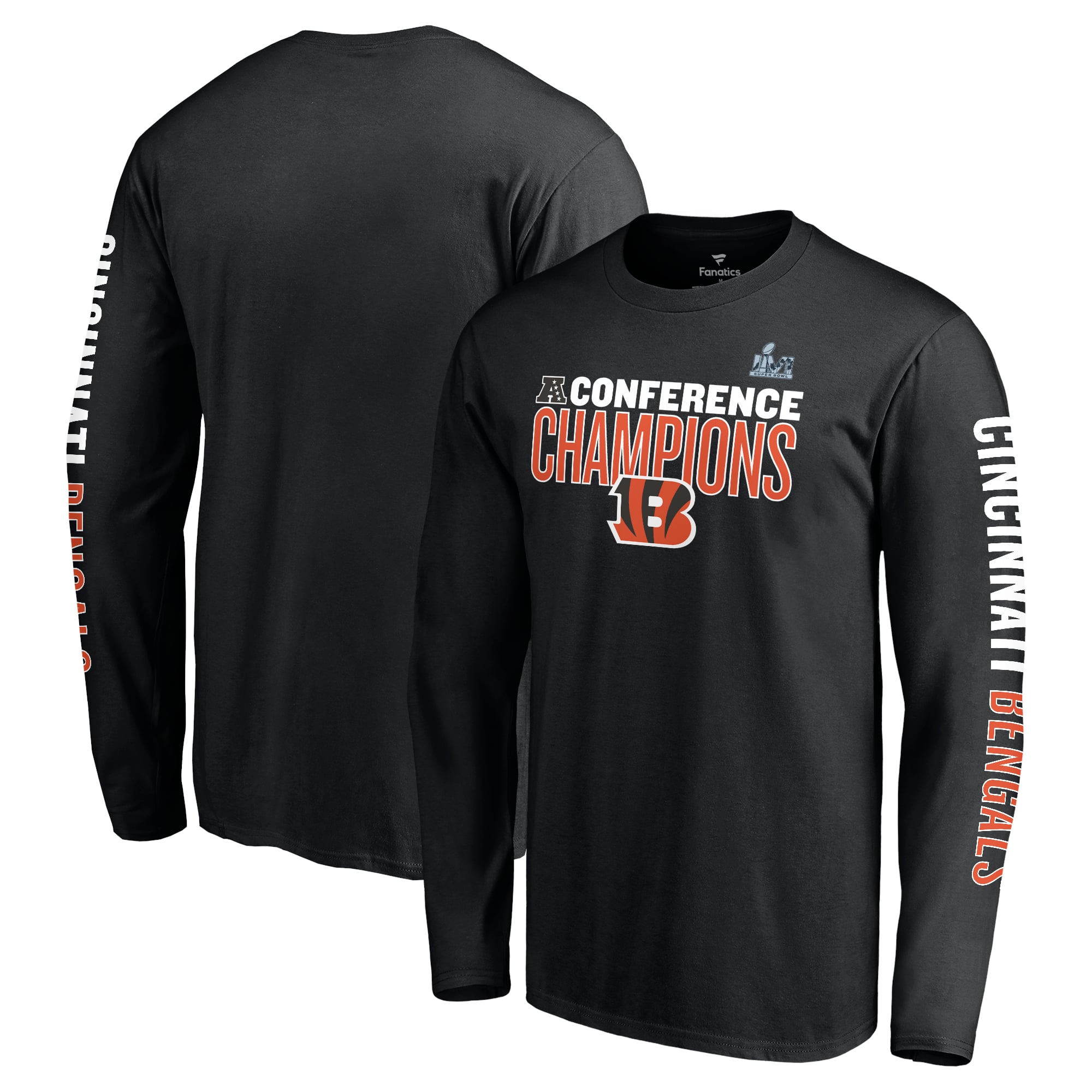 Men's Cincinnati Bengals Fanatics Black 2021 AFC Champions Long