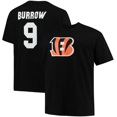 Joe Burrow Cincinnati Bengals Fanatics Big & Tall Name & Number T-Shirt - Black
