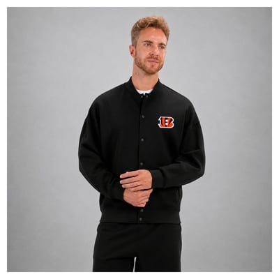 Cincinnati Bengals Levelwear Prime Luxe Signature Tri-Blend Bomber Jacket - Black