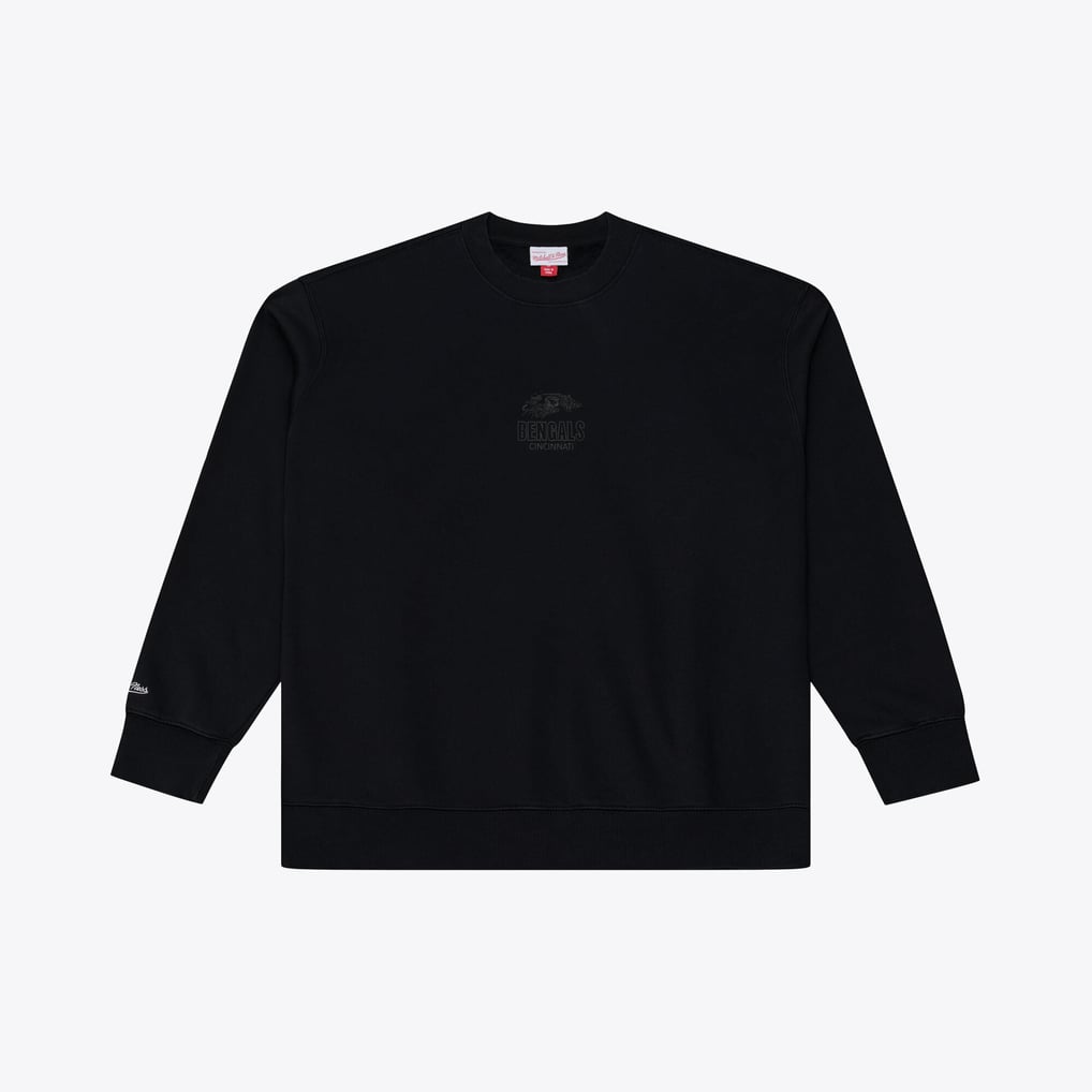 Cincinnati Bengals Mitchell & Ness Core Essentials Micro Logo Fleece Sweatshirt - Black
