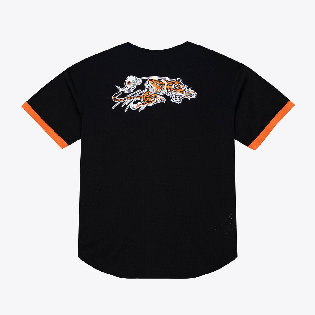  Cincinnati Bengals Mitchell & Ness Head Coach Mesh Full-Button Fashion Jersey - Black