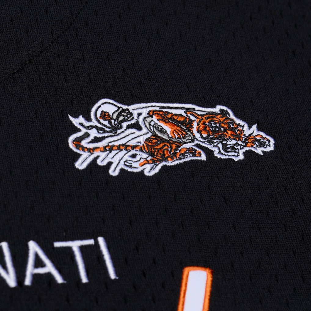  Cincinnati Bengals Mitchell & Ness Head Coach Mesh Full-Button Fashion Jersey - Black