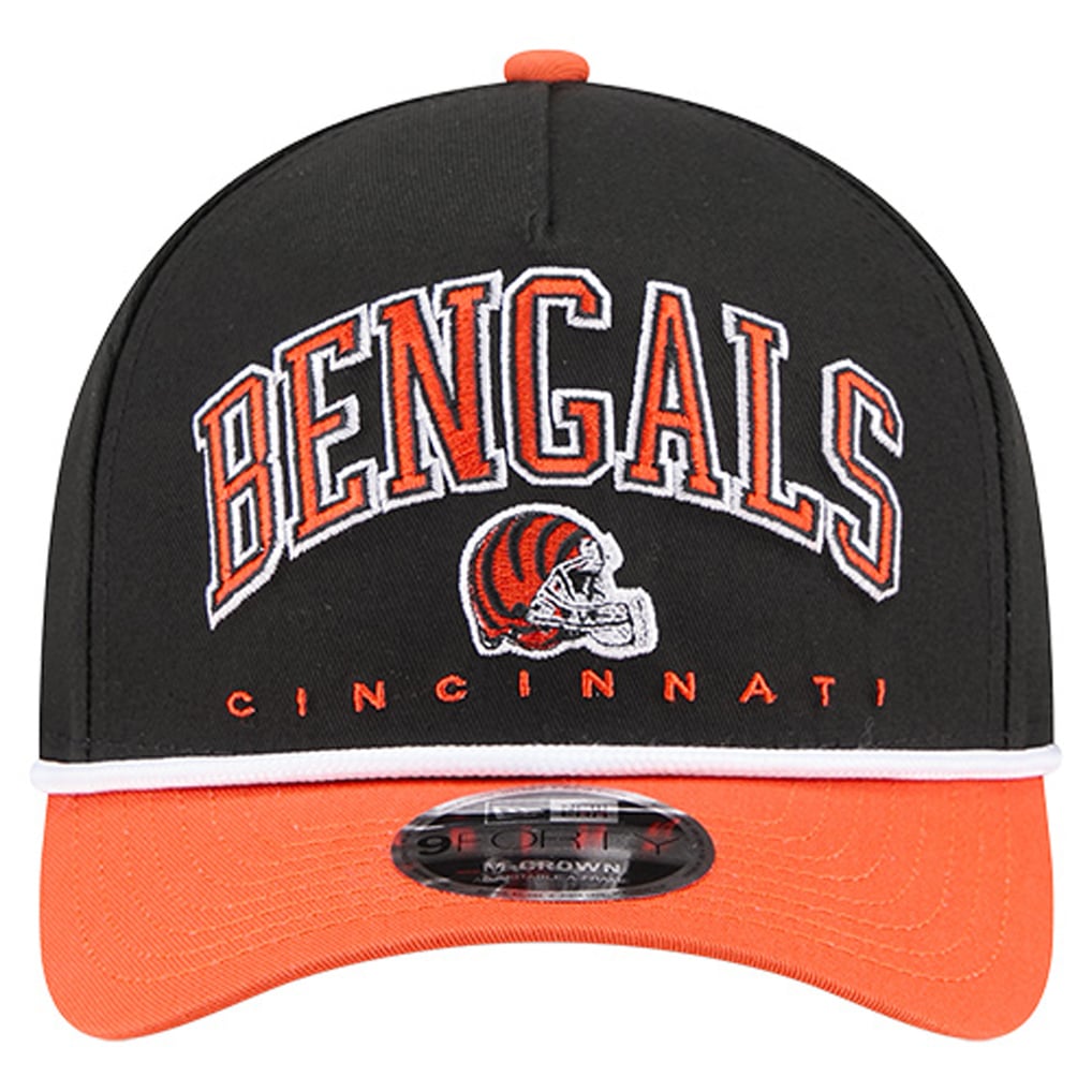  Cincinnati Bengals New Era  Arch COOLERA 9FORTY A-Frame M-Crown Adjustable Hat - Black