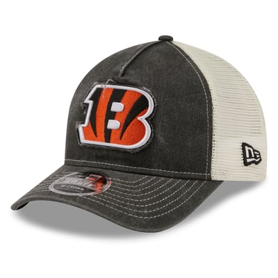  Cincinnati Bengals New Era Fan 9FORTY A-Frame Trucker Adjustable Hat - Black