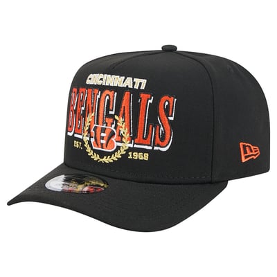Cincinnati Bengals New Era Laurel A-Frame 9FIFTY Snapback Hat - Black