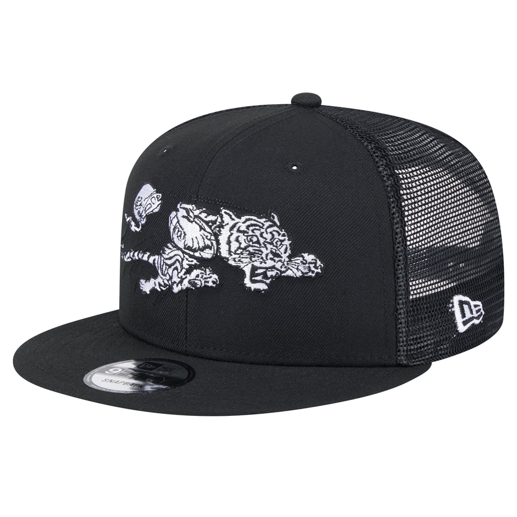 New Era Cincinnati Bengals Black Main Trucker 9FIFTY Snapback Hat