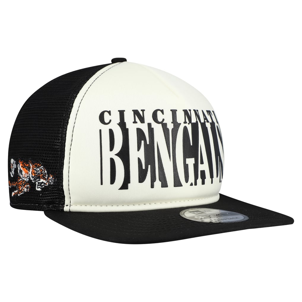 Cincinnati Bengals New Era Throwback Cutout A-Frame 9FIFTY Snapback Hat - Cream/Black