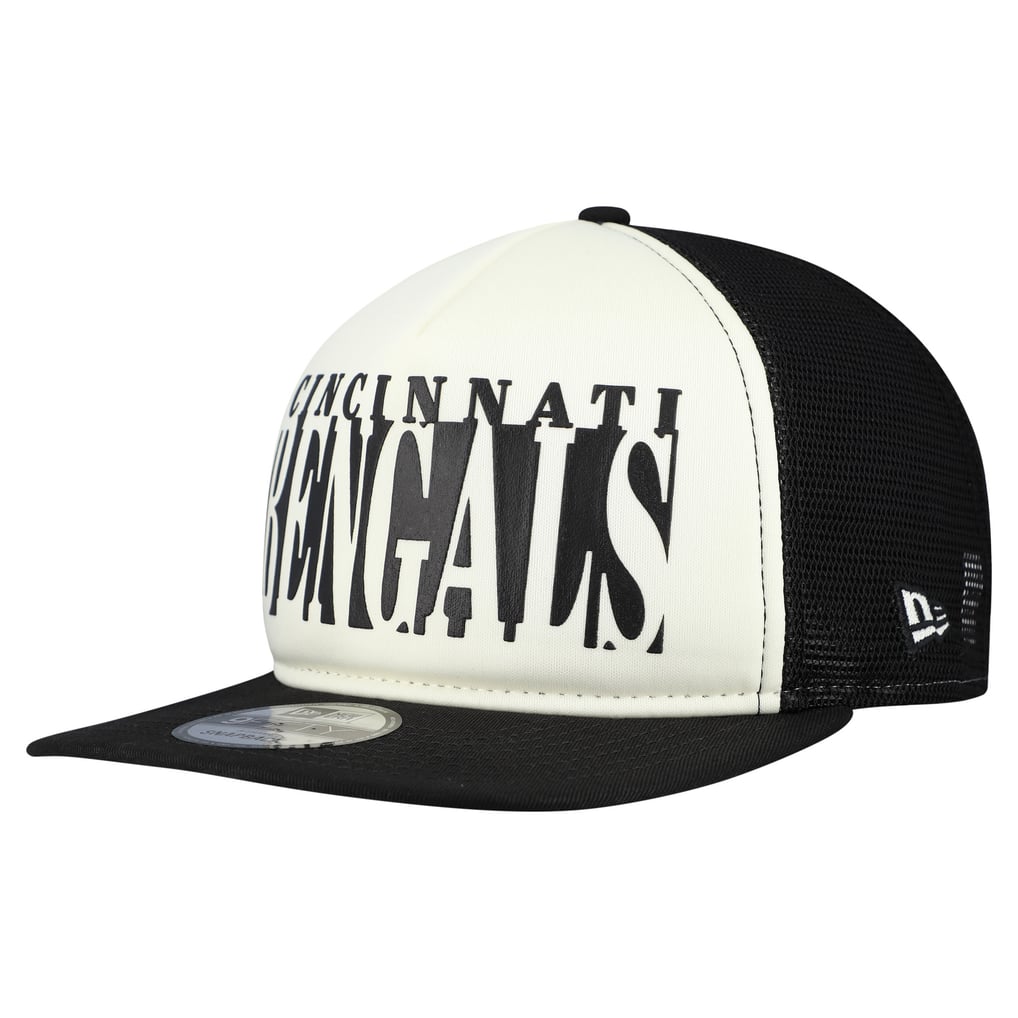 Cincinnati Bengals New Era Throwback Cutout A-Frame 9FIFTY Snapback Hat - Cream/Black