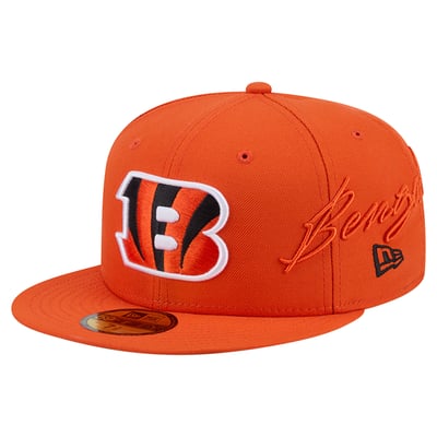 Cincinnati Bengals New Era Side Script 59FIFTY Fitted Hat - Orange