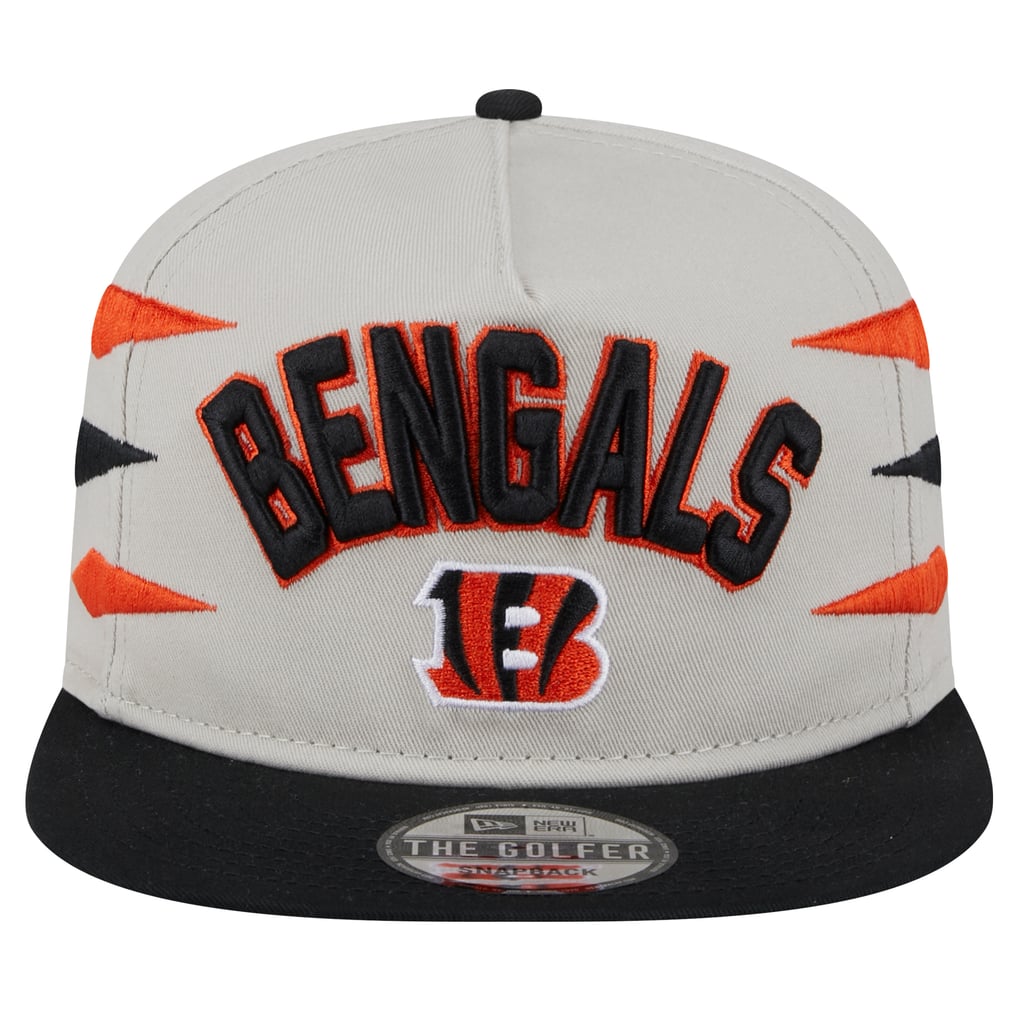Cincinnati Bengals New Era Athletic Golfer Snapback Hat - Stone/Orange