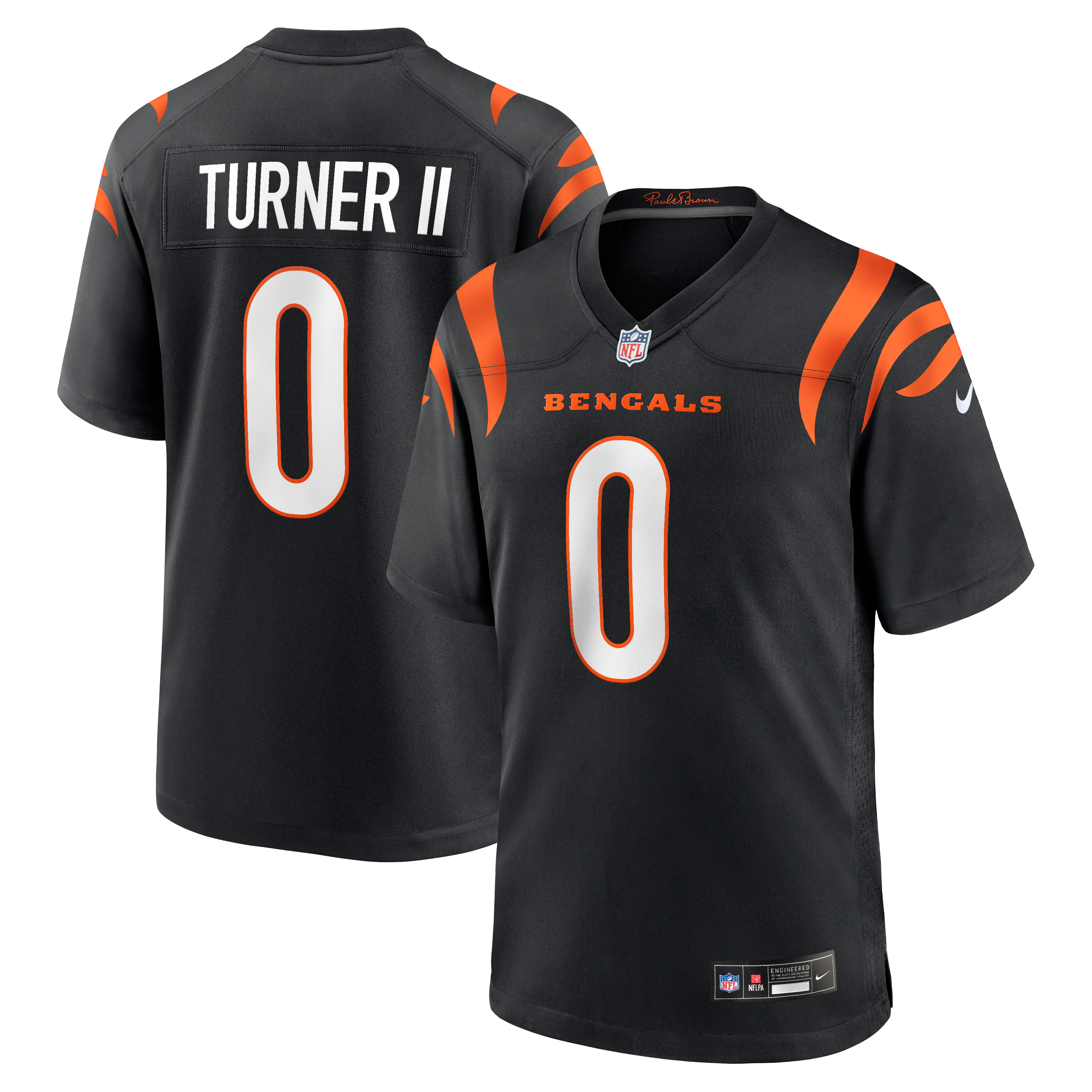 DJ Turner II Cincinnati Bengals Team Game Jersey Black
