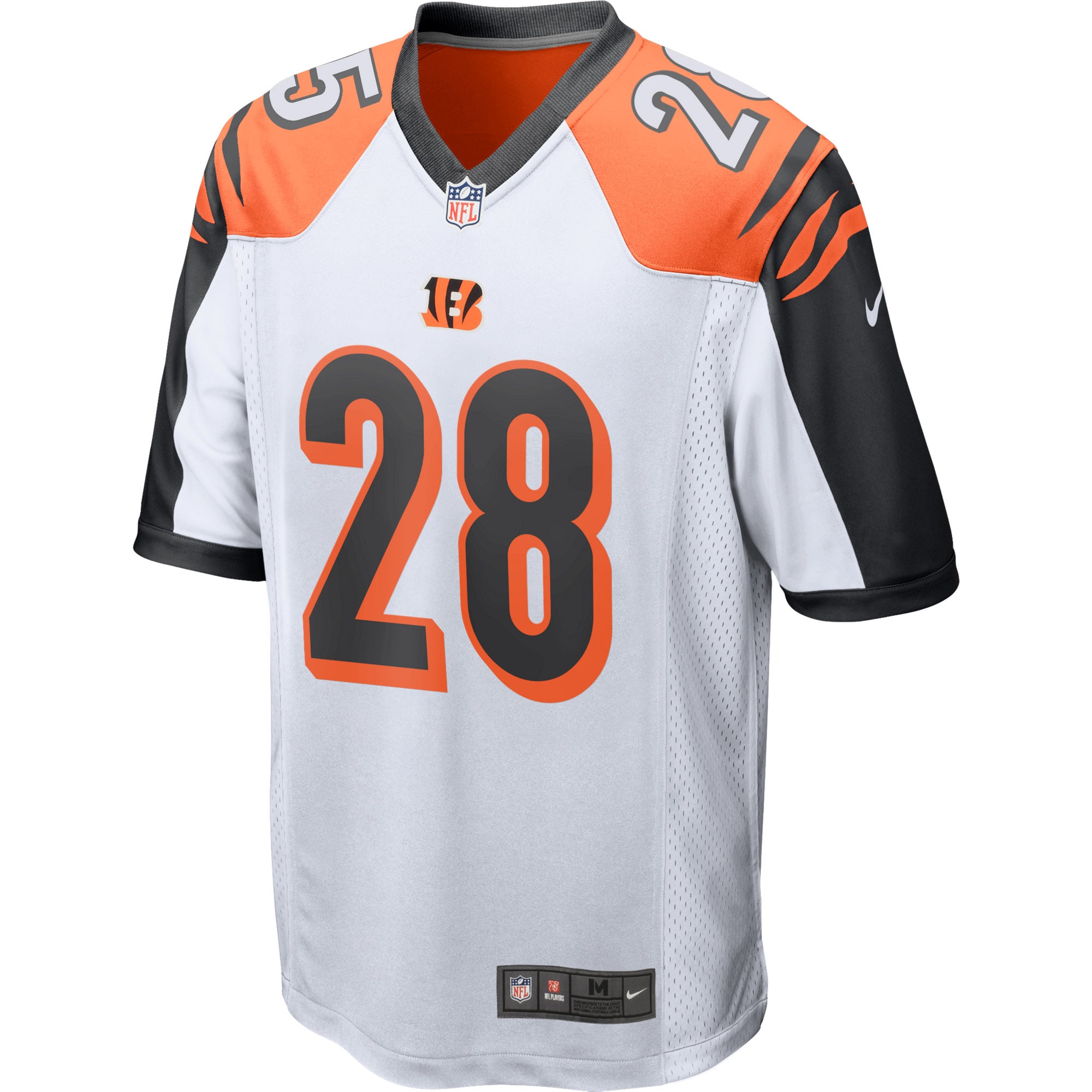 Men's Nike Joe Mixon White Cincinnati Bengals Game Player Jersey