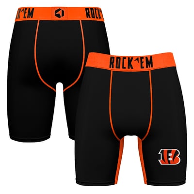  Cincinnati Bengals Rock Em Primary Logo Boxer Briefs - Black