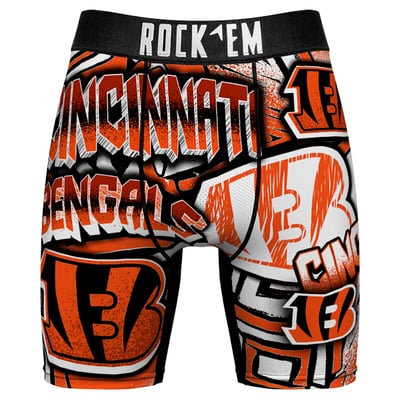  Cincinnati Bengals Rock Em Sketched Out Boxer Briefs - Orange