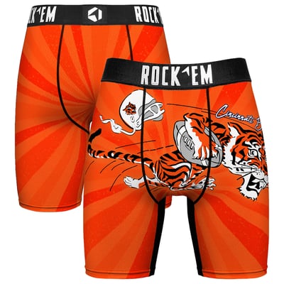  Cincinnati Bengals Rock Em Throwback Swirl Boxer Briefs - Orange