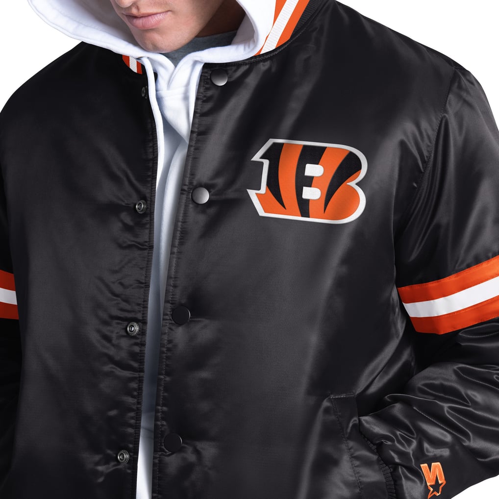 Cincinnati Bengals Starter Courtside Varsity Full Snap Jacket - Black