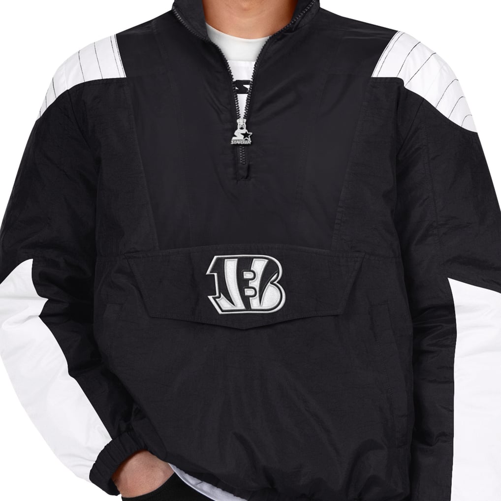 Cincinnati Bengals Starter Gridiron Half-Zip Jacket - Black