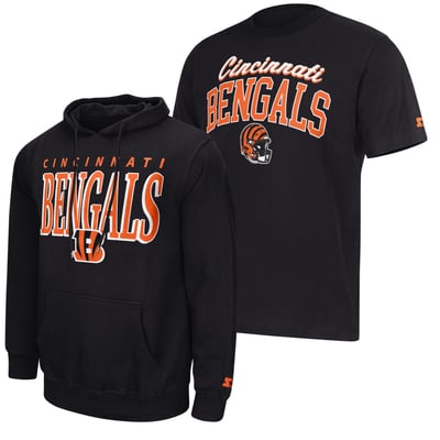 Cincinnati Bengals Starter Logo T-Shirt & Hoodie Set - Black