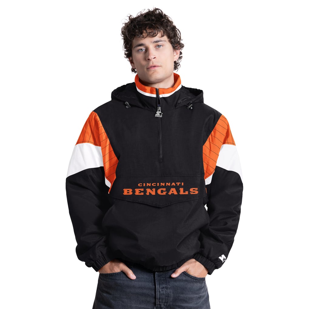 Cincinnati Bengals Starter The Throwback Half-Zip Hooded Jacket - Black