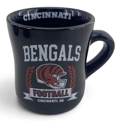 Cincinnati Bengals Pegasus 11oz. Helmet Crest Wordmark Ceramic Mug