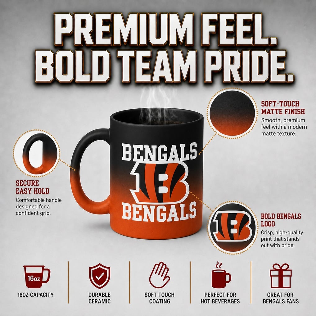 Cincinnati Bengals Pegasus 16oz. Echo Fade Soft Touch Ceramic Mug