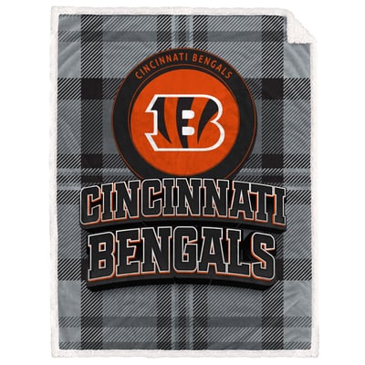 Cincinnati Bengals Pegasus 60" x 80" Statement Plaid Ultra Cozy Sherpa Blanket