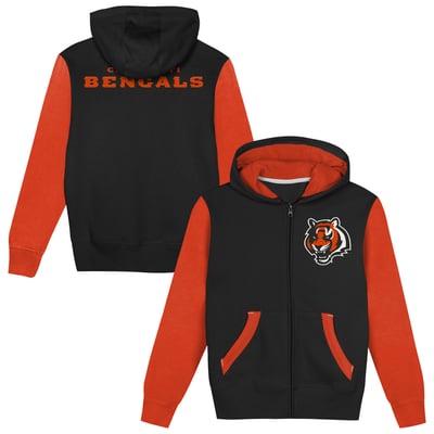  Cincinnati Bengals Outerstuff  Preschool Stadium Colorblock Full-Zip Hoodie - Black/Orange