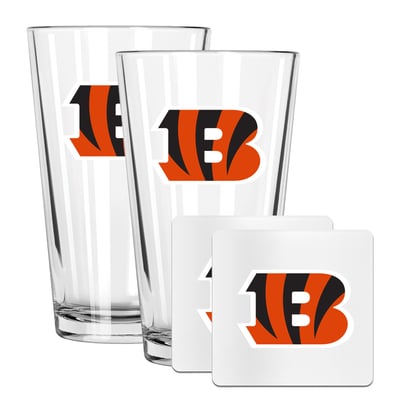 Cincinnati Bengals The Memory Company 16oz. Pint Glass and Coaster Set