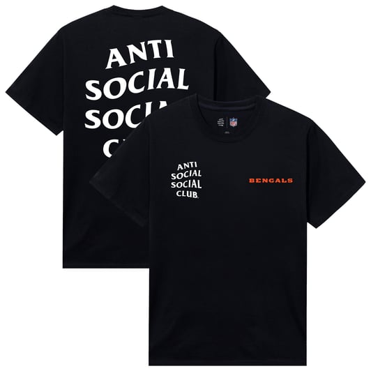 Cincinnati Bengals AntiSocialSocialClub x NFL Unisex Snap T-Shirt - Black