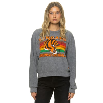 Cincinnati Bengals Aviator Nation Unisex Relaxed Tri-Blend Sweatshirt - Heather Gray