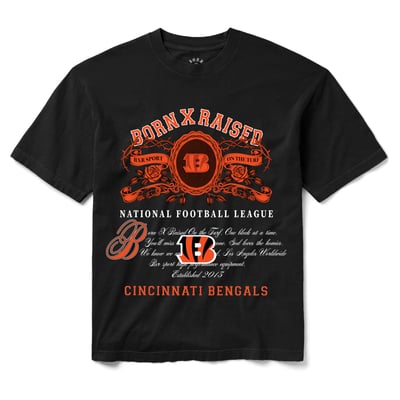 Cincinnati Bengals Born x Raised Unisex Crest T-Shirt - Black