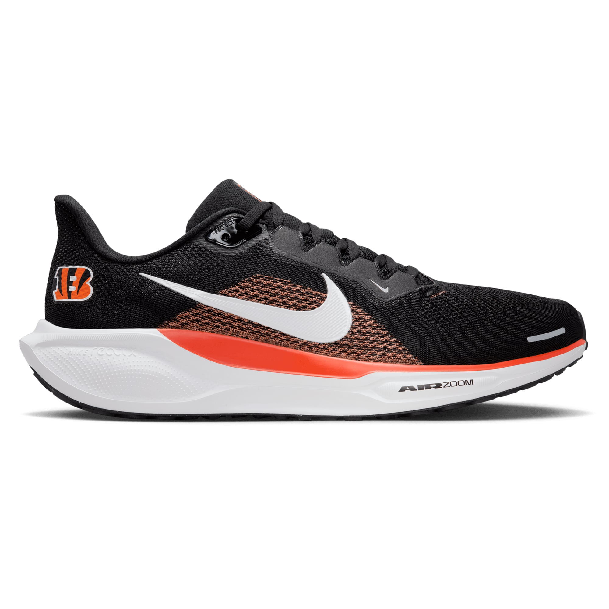 NIKE Men\'s Sneakers, size 9; NFL Concinnati Bengals; Shoes; Custom, Air Pegasus Nike Cincinnati Bengals NFL Air Zoom Pegasus 39 Running  main image 4