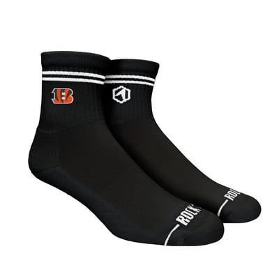  Cincinnati Bengals Rock Em Unisex Casual Stripe Quarter-Length Socks - Black
