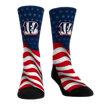  Cincinnati Bengals Rock Em Unisex Patriotic Flag Crew Socks - Blue
