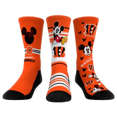  Cincinnati Bengals Rock Em Unisex Disney Three-Pack Crew Socks Set - 