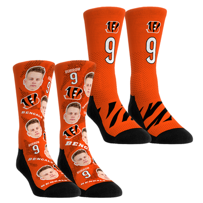 Joe Burrow Cincinnati Bengals Rock Em Unisex Player Football Guy Two-Pack Crew Sock Set