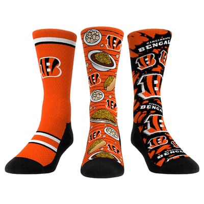  Cincinnati Bengals Rock Em Unisex Fan Favorite Three-Pack Crew Sock Set - Orange