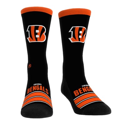  Cincinnati Bengals Rock Em Unisex Gametime Stripe Crew Socks - Orange