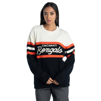 Cincinnati Bengals The Wild Collective Unisex Jacquard Sweater - Black/Cream