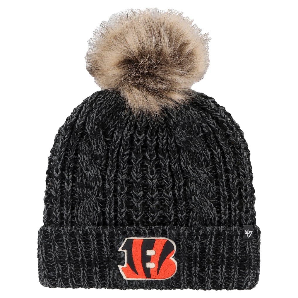 Cincinnati Bengals '47 Women's Meeko Cuffed Knit Hat with Pom - Black