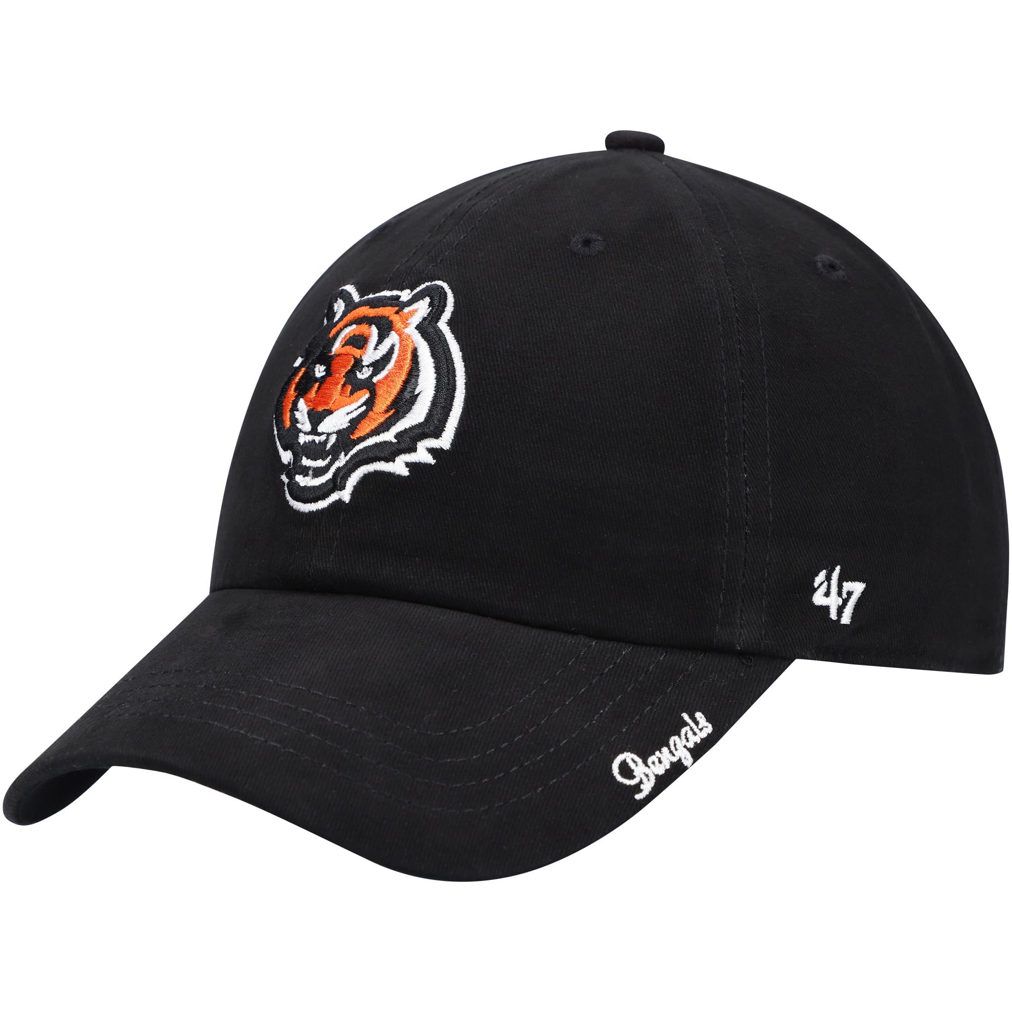Women's '47 Black Cincinnati Bengals Miata Clean Up Adjustable Hat