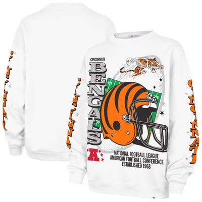 Cincinnati Bengals '47 Women's Thunderous Oversized Fleece Sweatshirt - White