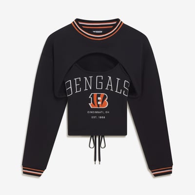  Cincinnati Bengals Off Season x NFL Women's Fleece Shrug Cami - Black